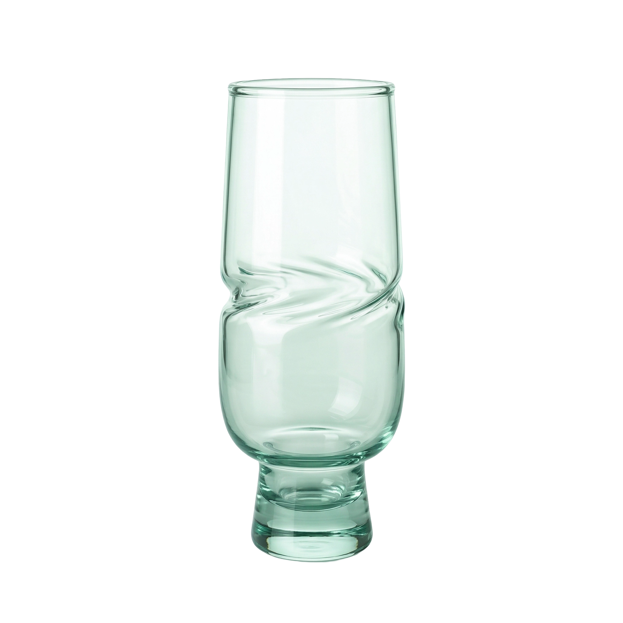 Clear VISLA glass champagne flute with unique design